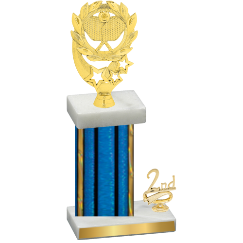 Accented Single Blue Glacier Second Place Pickleball Trophy