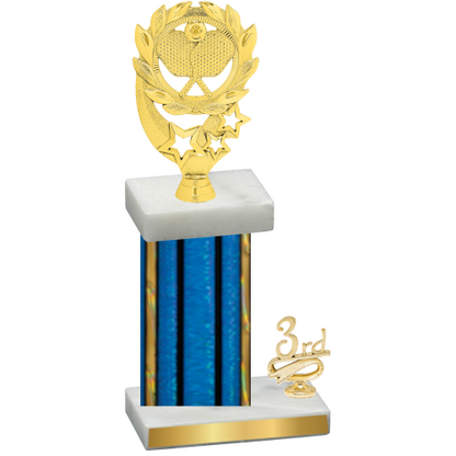 Accented Single Blue Glacier Third Place Pickleball Trophy