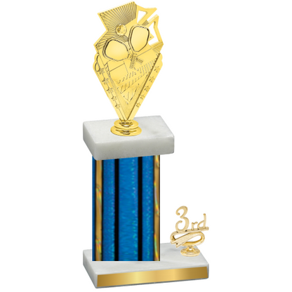 Accented Single Blue Glacier Third Place Pickleball Trophy