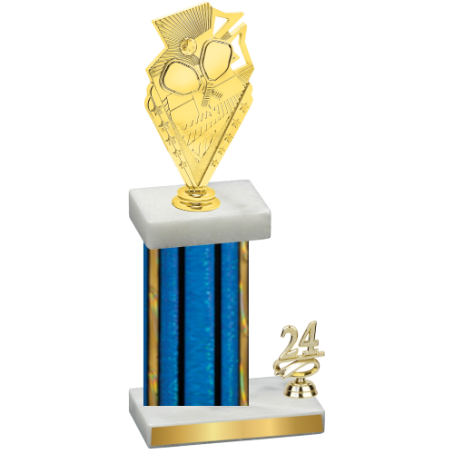 Accented Single Blue Glacier Year Pickleball Trophy