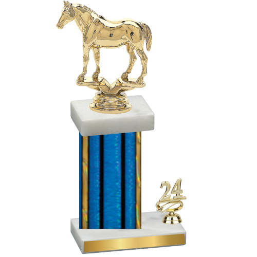 Accented Single Blue Glacier Year Horses Trophy