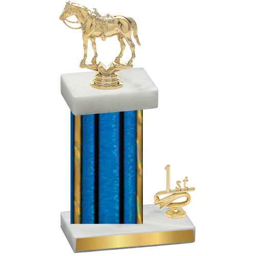 Accented Single Blue Glacier First Place Horses Trophy