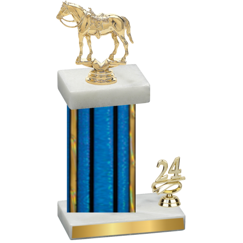 Accented Single Blue Glacier Year Horses Trophy