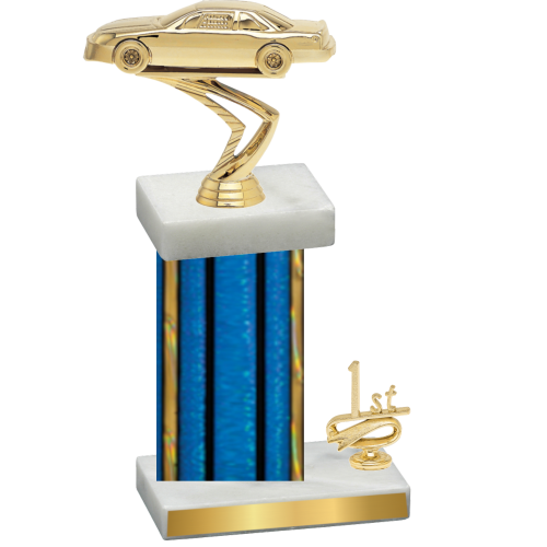 Accented Single Blue Glacier First Place Cars Trophy