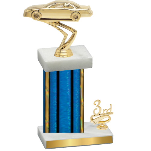 Accented Single Blue Glacier Third Place Cars Trophy