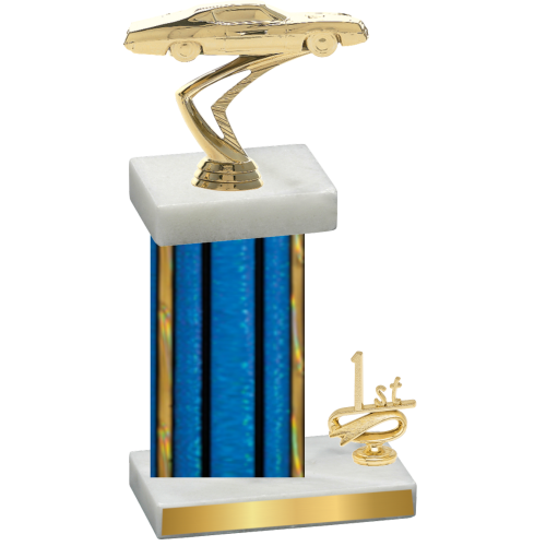 Accented Single Blue Glacier First Place Cars Trophy