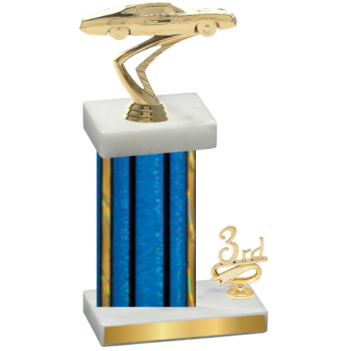 Accented Single Blue Glacier Third Place Cars Trophy