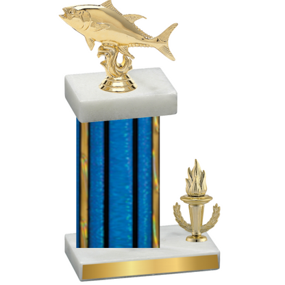 Accented Single Blue Glacier Victory Fishing Trophy