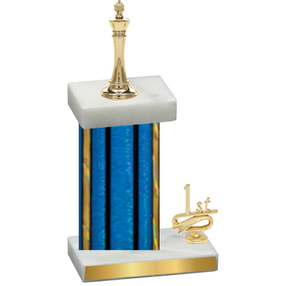 Accented Single Blue Glacier First Place Chess Trophy