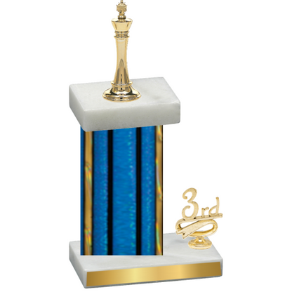 Accented Single Blue Glacier Third Place Chess Trophy