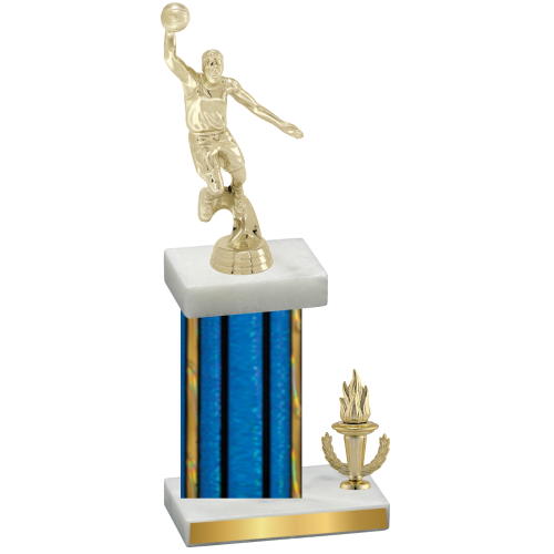 Accented Single Blue Glacier Victory Basketball Trophy