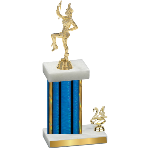 Accented Single Blue Glacier Year Majorette Trophy