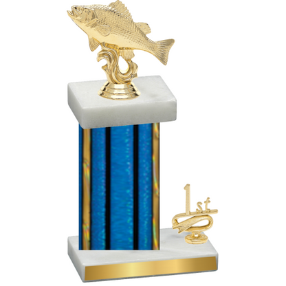 Accented Single Blue Glacier First Place Fishing Trophy