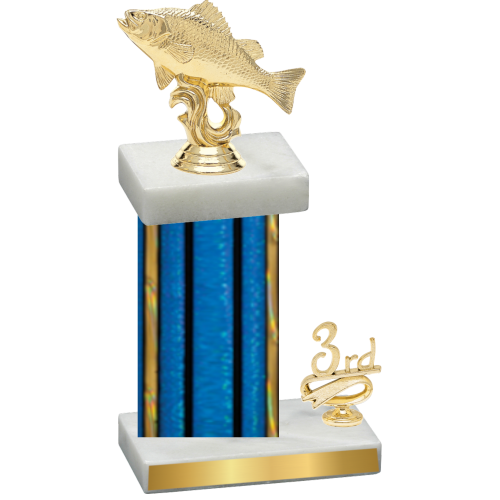 Accented Single Blue Glacier Third Place Fishing Trophy