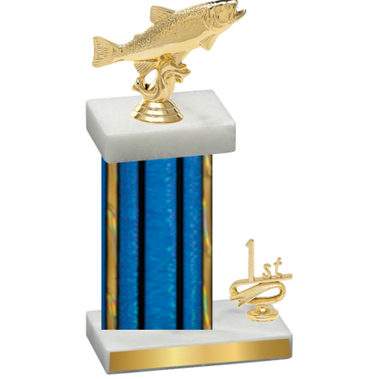 Accented Single Blue Glacier First Place Fishing Trophy