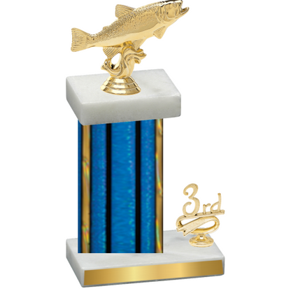 Accented Single Blue Glacier Third Place Fishing Trophy