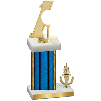 Accented Single Blue Glacier Victory Golf Trophy