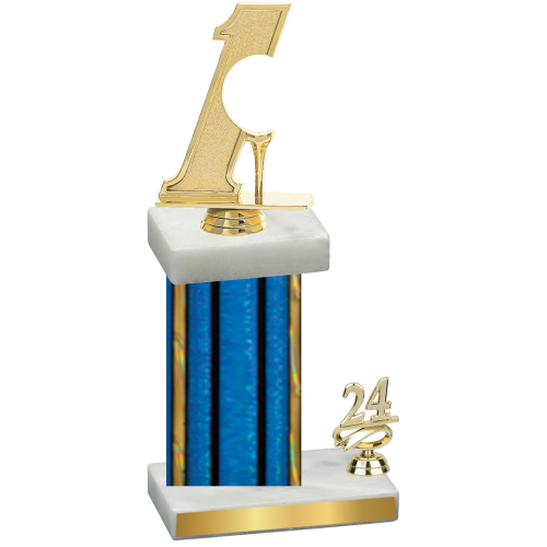 Accented Single Blue Glacier Year Golf Trophy