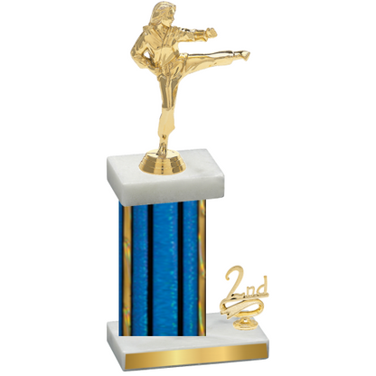 Accented Single Blue Glacier Second Place Karate Trophy