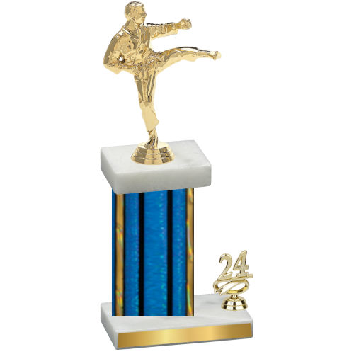 Accented Single Blue Glacier Year Karate Trophy