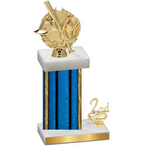 Accented Single Blue Glacier Second Place Baseball Trophy