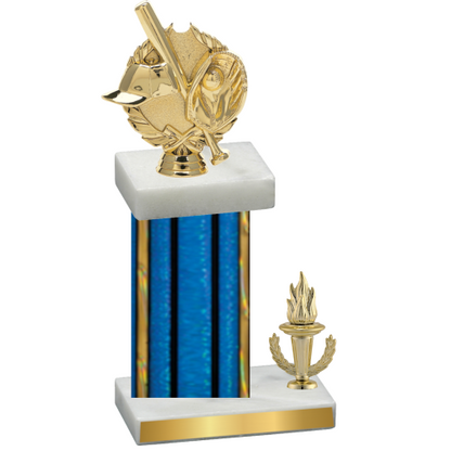 Accented Single Blue Glacier Victory Baseball Trophy