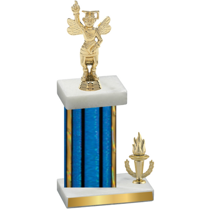 Accented Single Blue Glacier Victory Academics Trophy