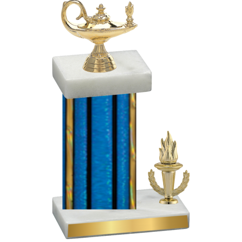 Accented Single Blue Glacier Victory Academics Trophy
