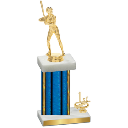 Accented Single Blue Glacier First Place Softball Trophy