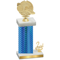 Accented Single Blue Carbon Fiber Second Place Running Trophy