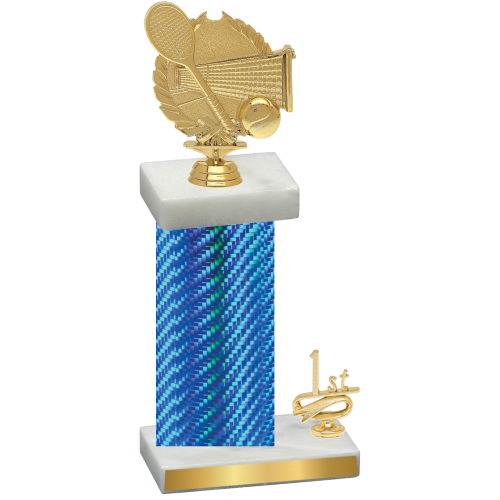 Accented Single Blue Carbon Fiber First Place Tennis Trophy