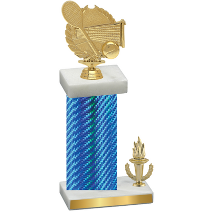 Accented Single Blue Carbon Fiber Victory Tennis Trophy