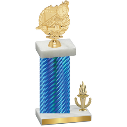 Accented Single Blue Carbon Fiber Victory Swimming Trophy