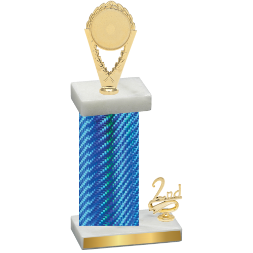 Accented Single Blue Carbon Fiber Second Place Insert Trophy