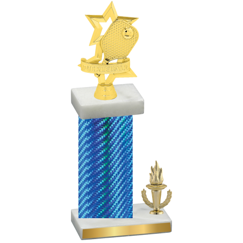 Accented Single Blue Carbon Fiber Victory Pickleball Trophy