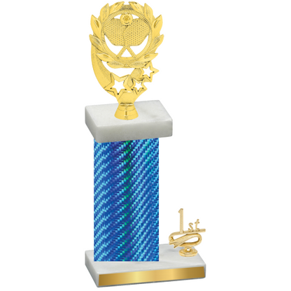 Accented Single Blue Carbon Fiber First Place Pickleball Trophy