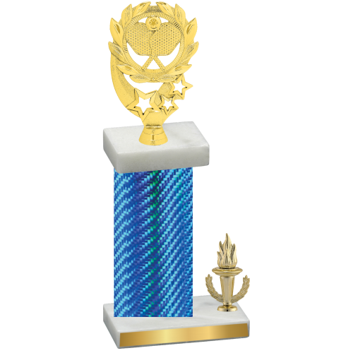 Accented Single Blue Carbon Fiber Victory Pickleball Trophy