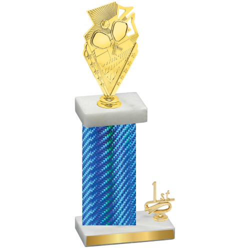 Accented Single Blue Carbon Fiber First Place Pickleball Trophy