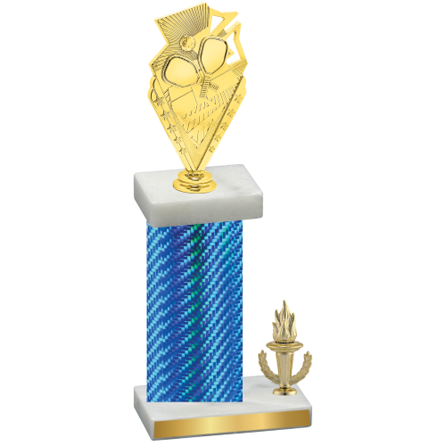 Accented Single Blue Carbon Fiber Victory Pickleball Trophy