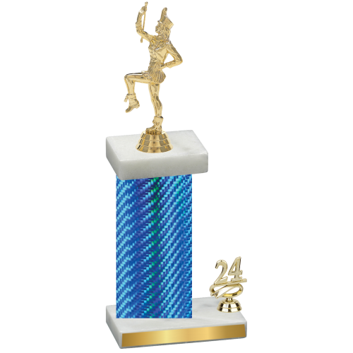 Accented Single Blue Carbon Fiber Year Majorette Trophy