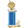 Accented Single Blue Carbon Fiber Fourth Place Baseball Trophy