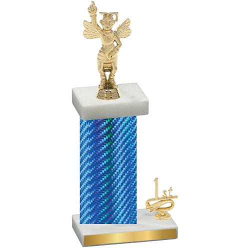 Accented Single Blue Carbon Fiber First Place Academics Trophy