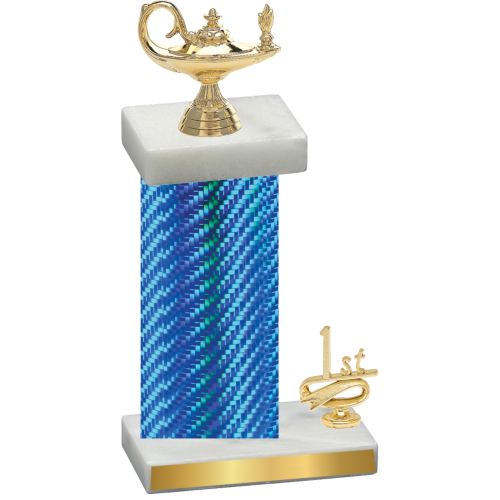 Accented Single Blue Carbon Fiber First Place Academics Trophy