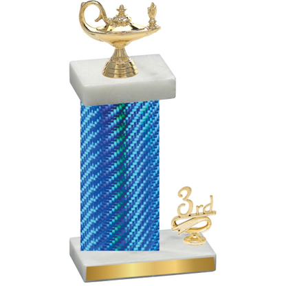 Accented Single Blue Carbon Fiber Third Place Academics Trophy