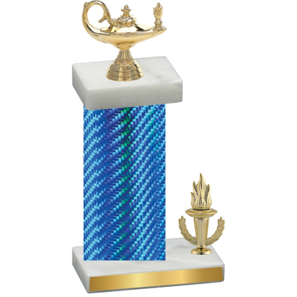 Accented Single Blue Carbon Fiber Victory Academics Trophy