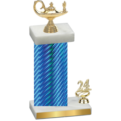 Accented Single Blue Carbon Fiber Year Academics Trophy