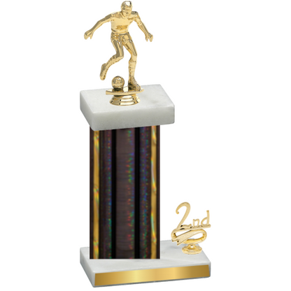 Accented Single Black Glacier Second Place Soccer Trophy