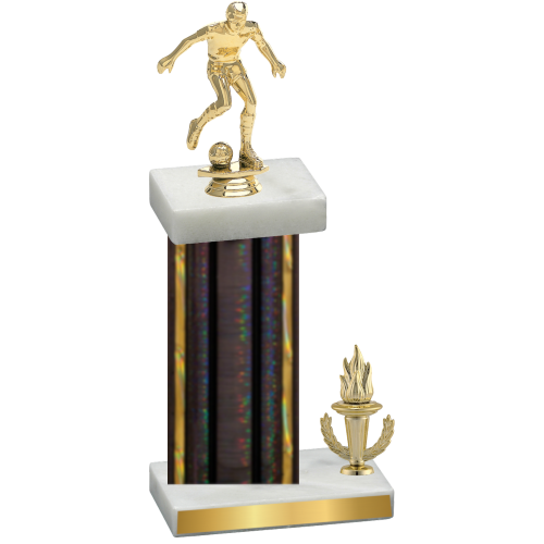 Accented Single Black Glacier Victory Soccer Trophy