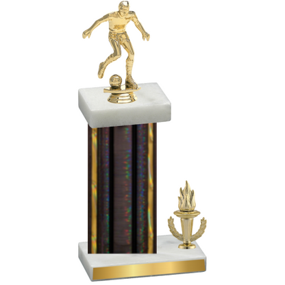 Accented Single Black Glacier Victory Soccer Trophy