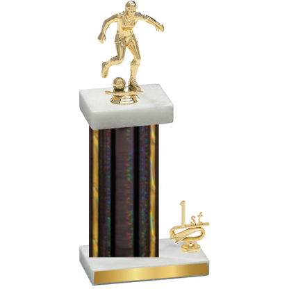 Accented Single Black Glacier First Place Soccer Trophy